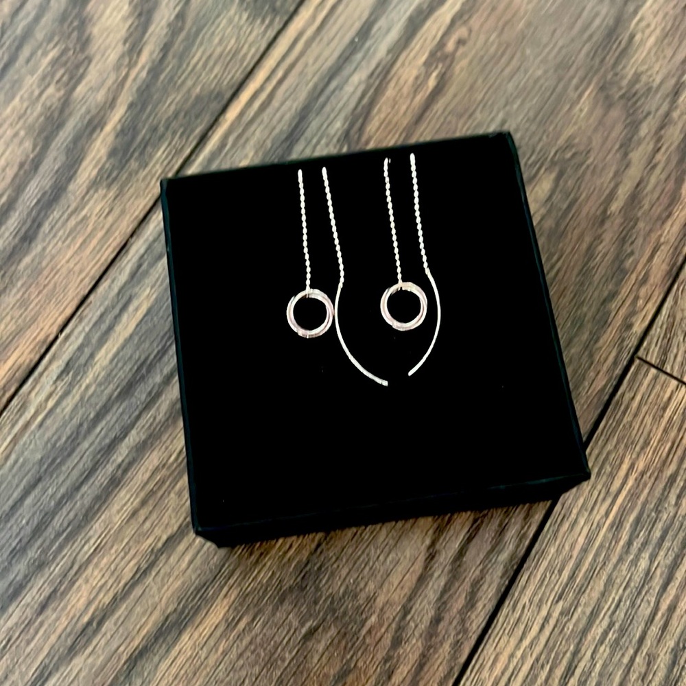 Baku brand stylish silver drop earrings